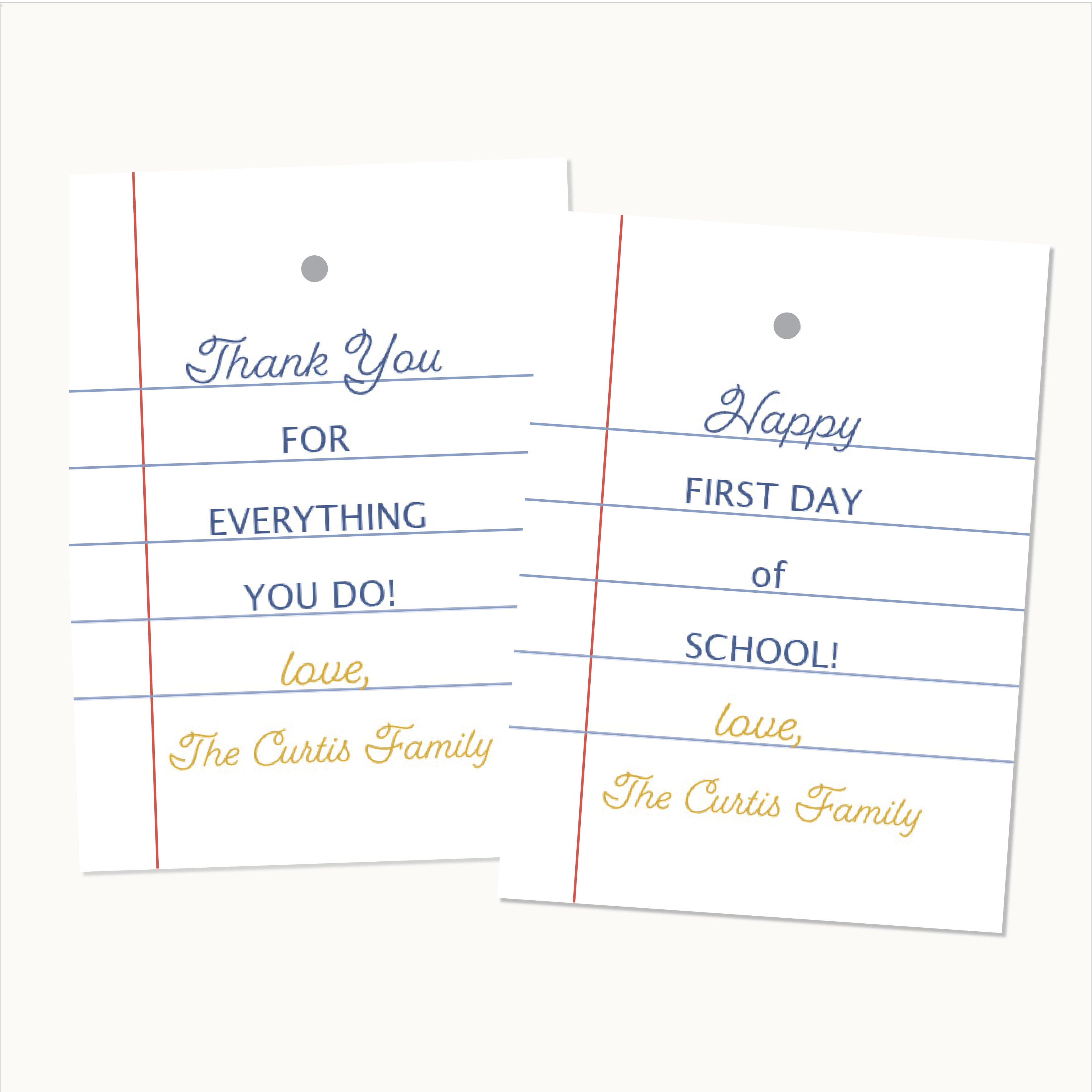 Teacher Gift Tags | Personalized