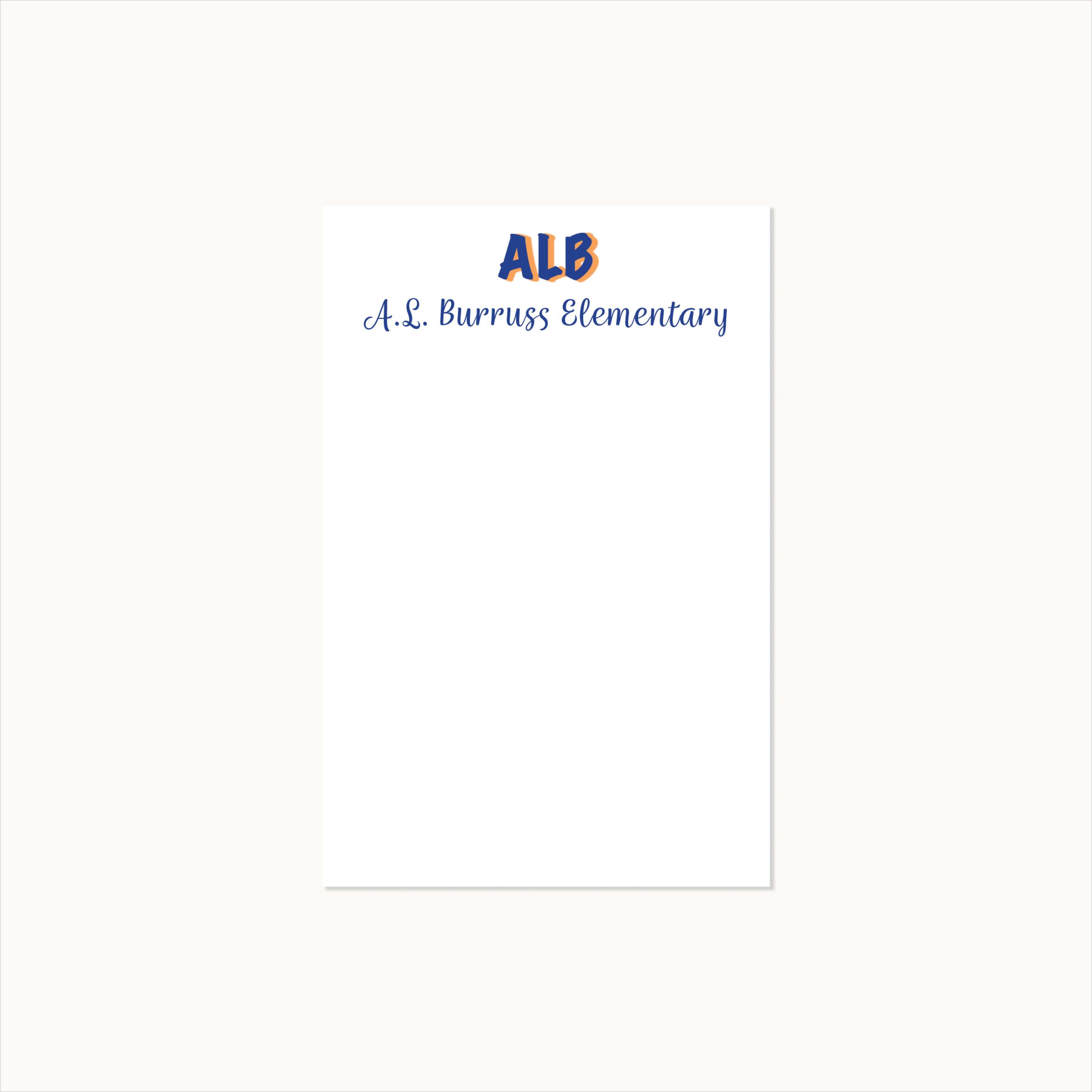 Elementary School Initial Notepad