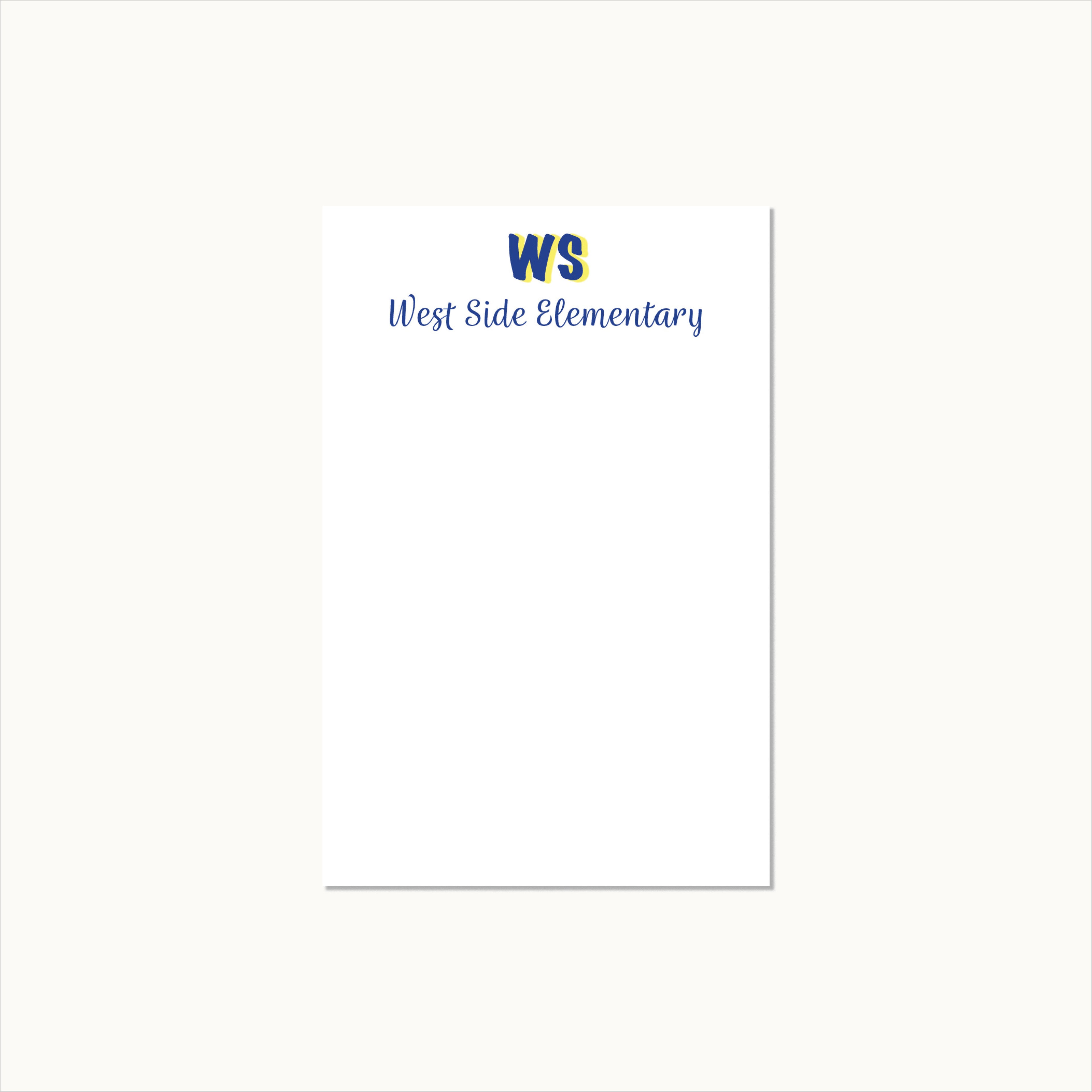 Elementary School Initial Notepad