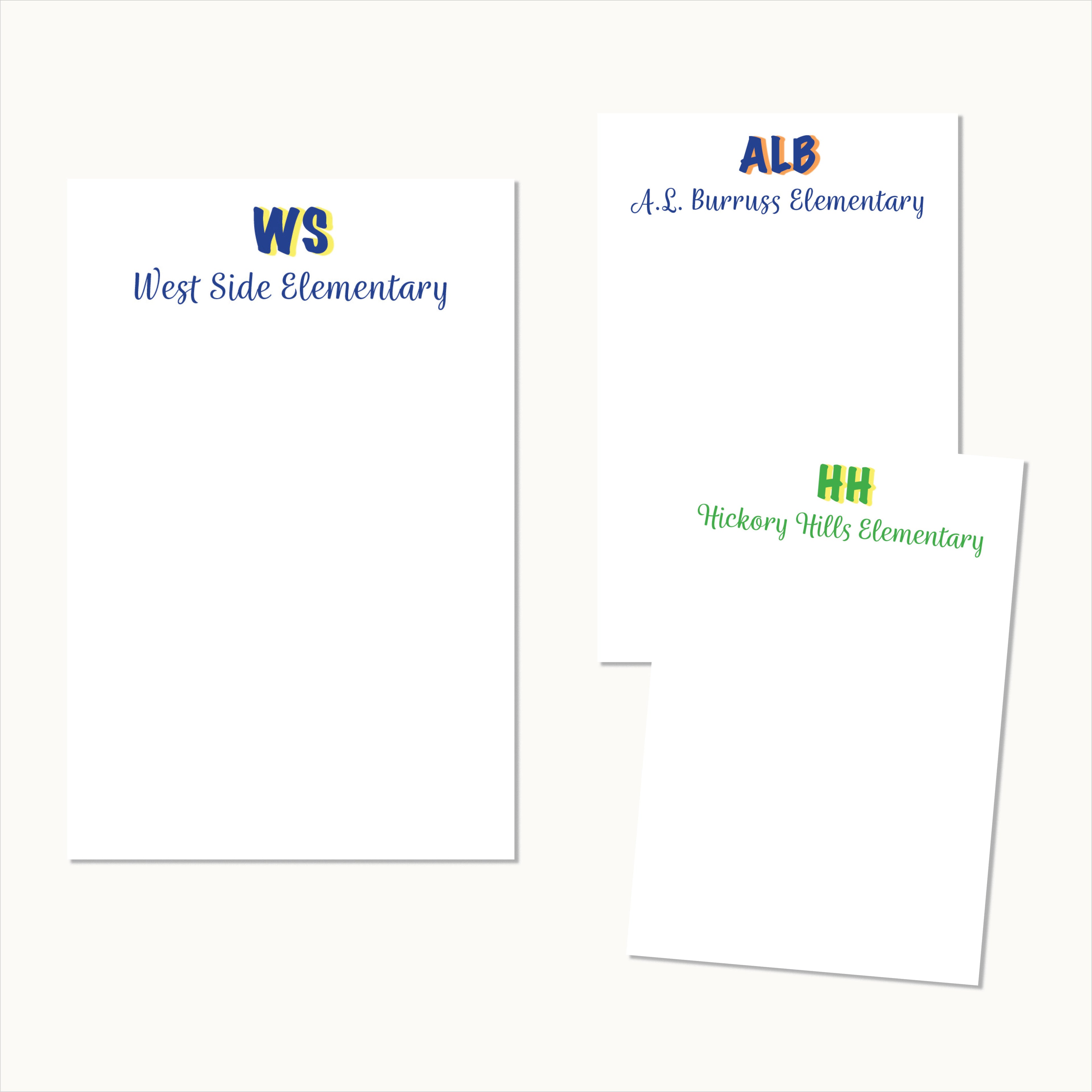 Elementary School Initial Notepad