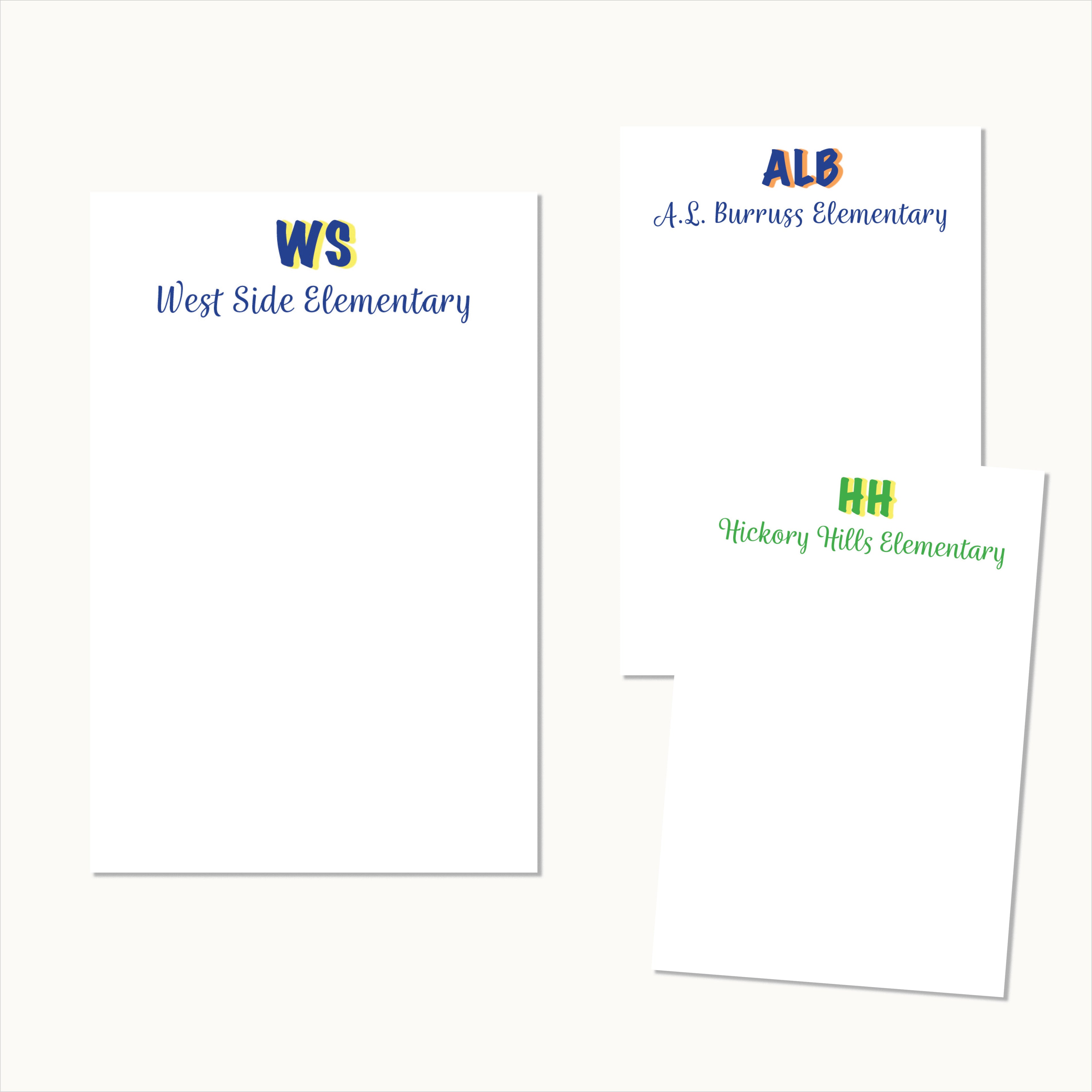 Elementary School Initial Notepad