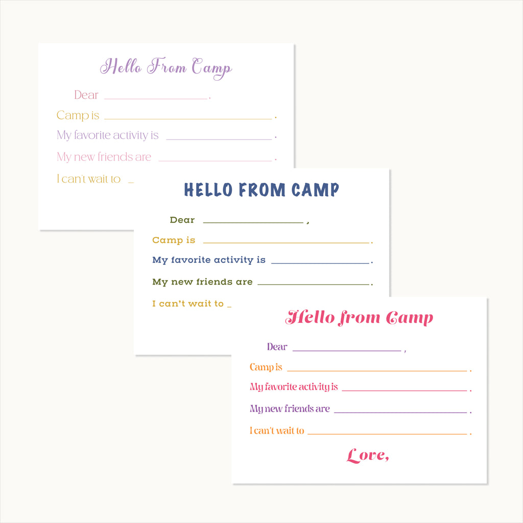 Hello from Camp Stationery Set