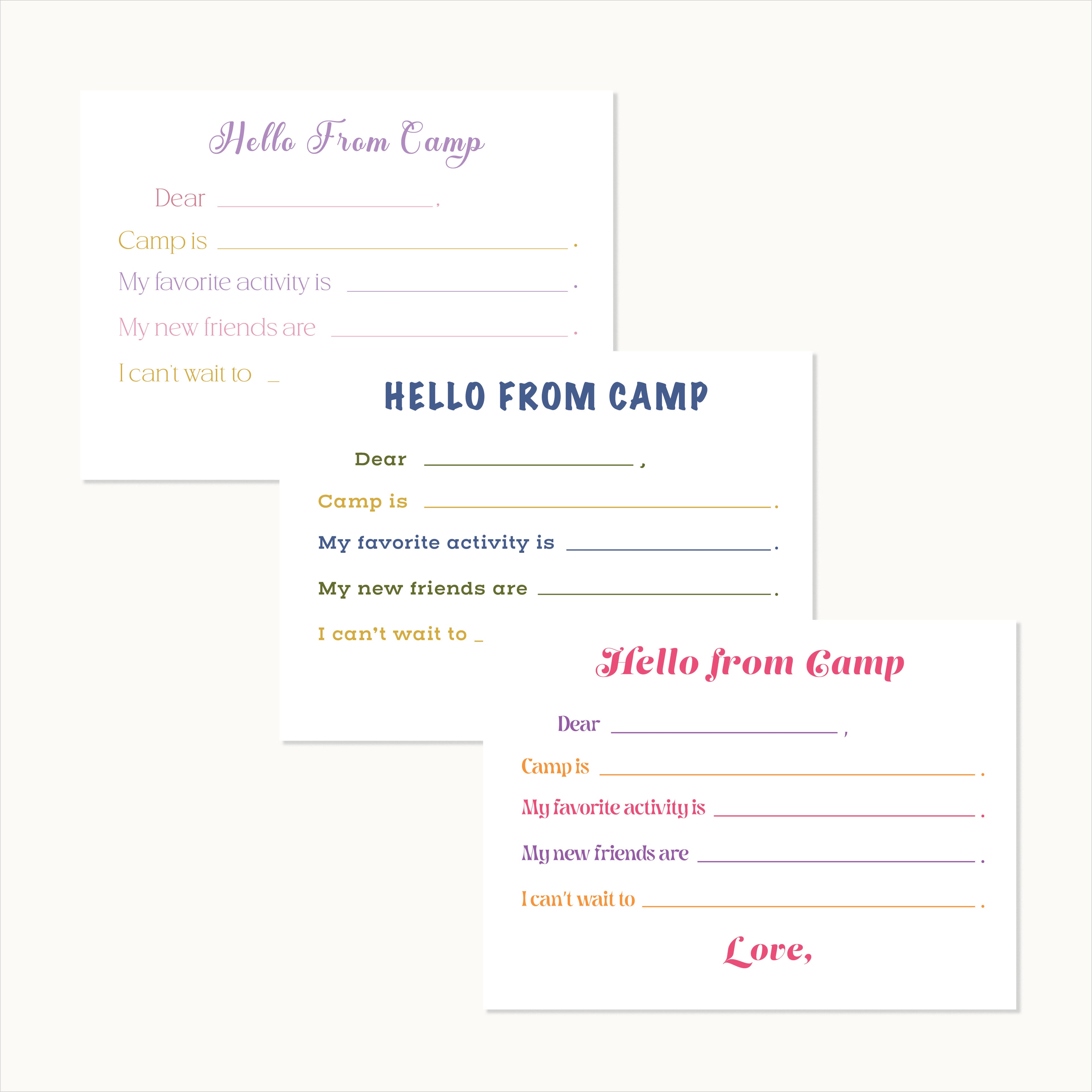 Hello from Camp Stationery Set