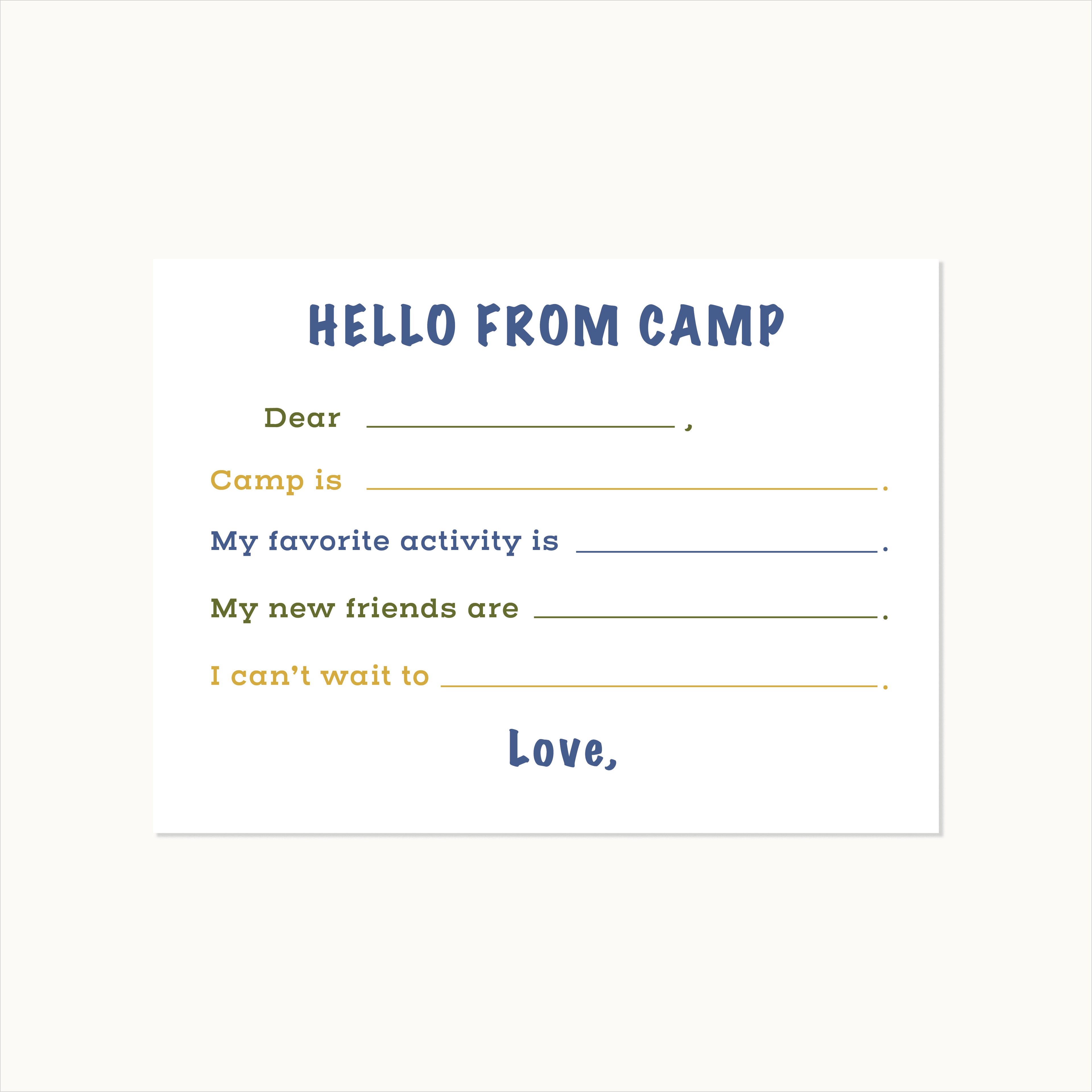 Hello from Camp Stationery Set