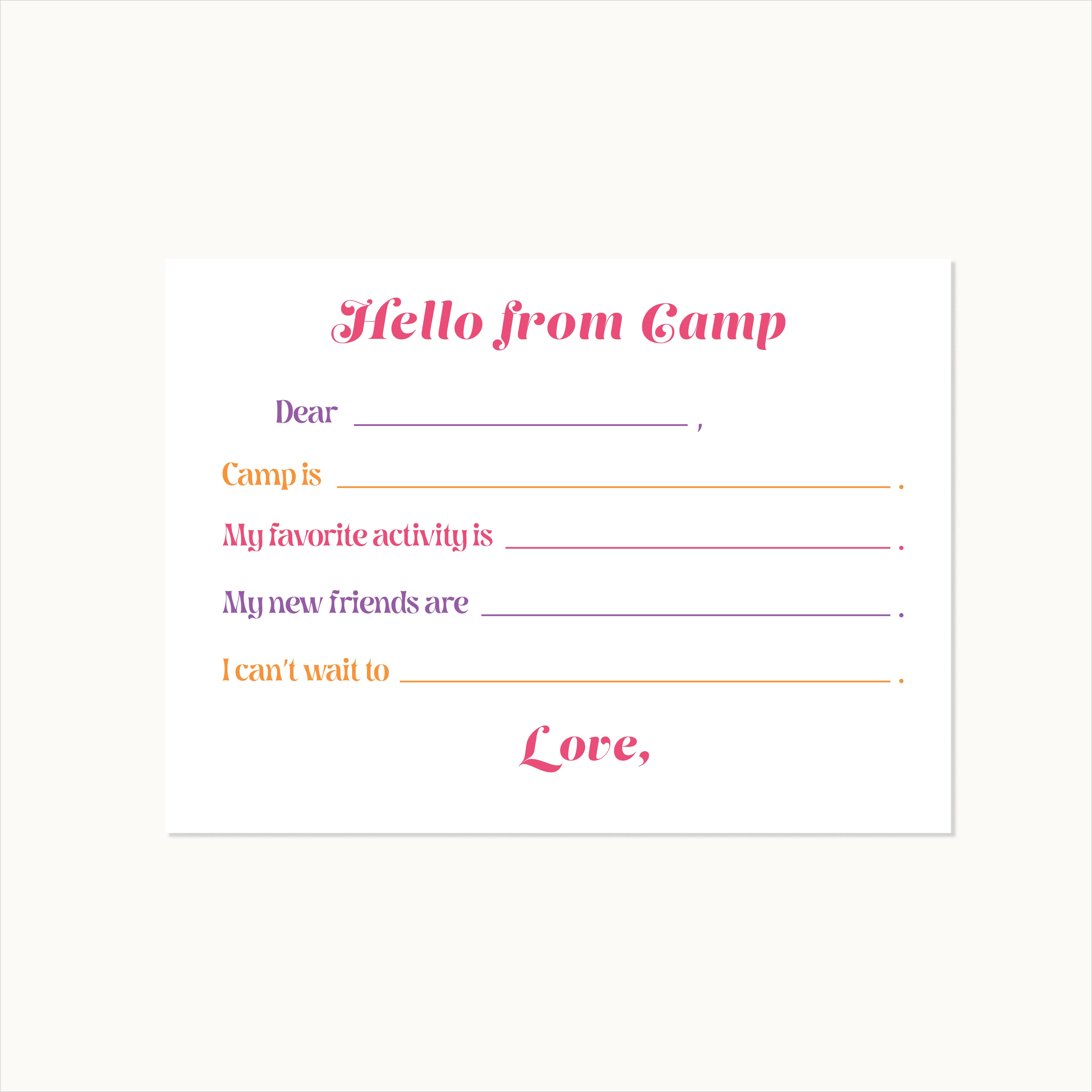 Hello from Camp Stationery Set