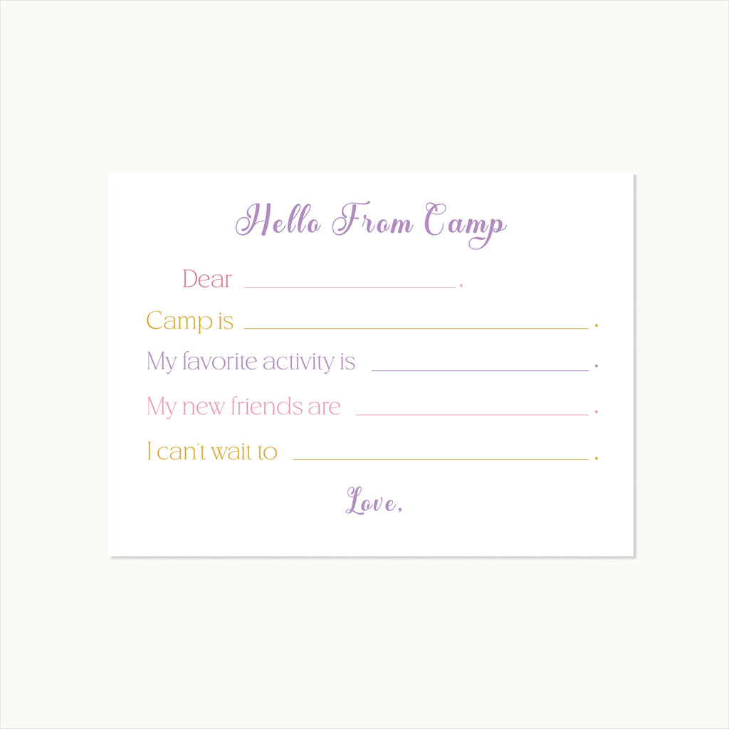 Hello from Camp Stationery Set