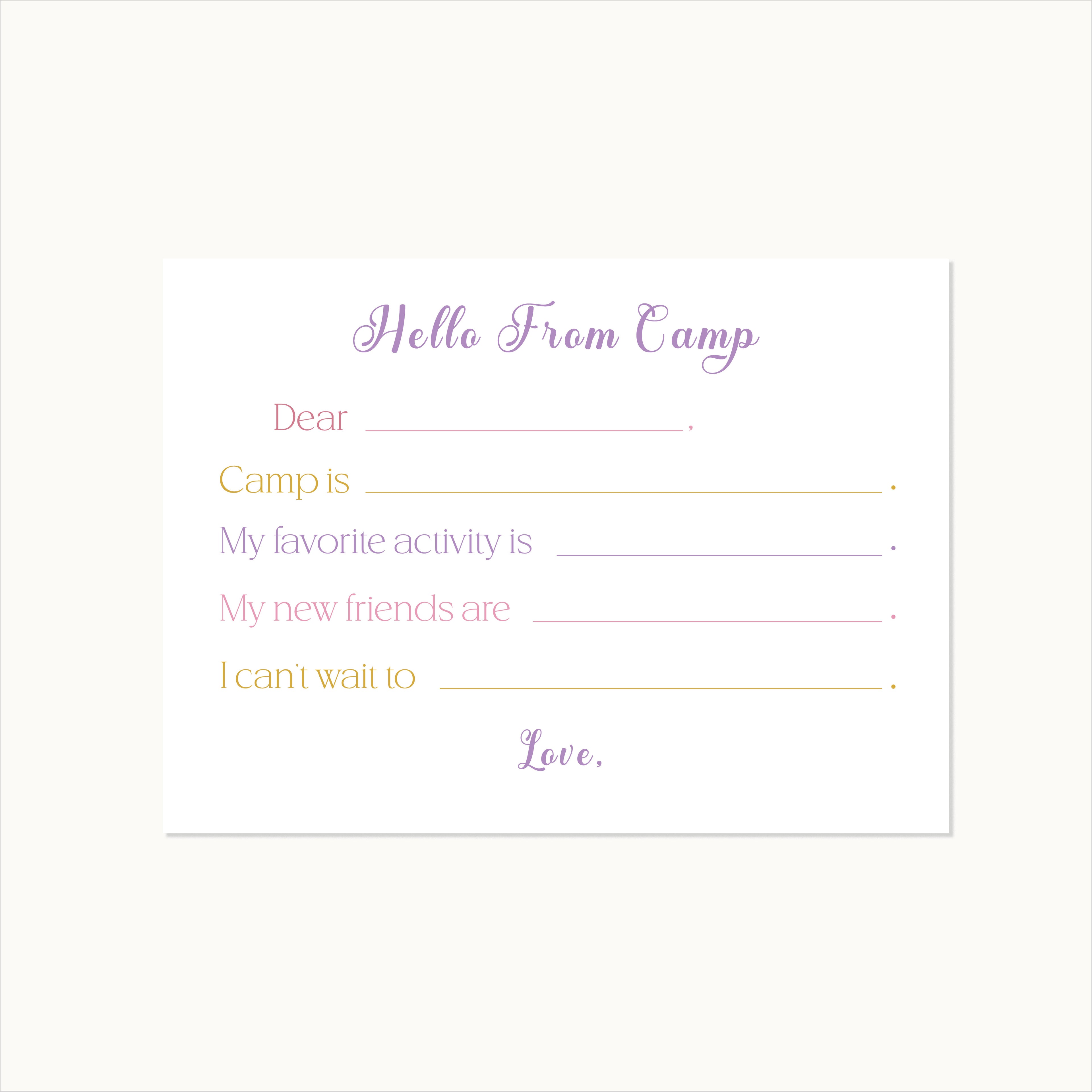 Hello from Camp Stationery Set