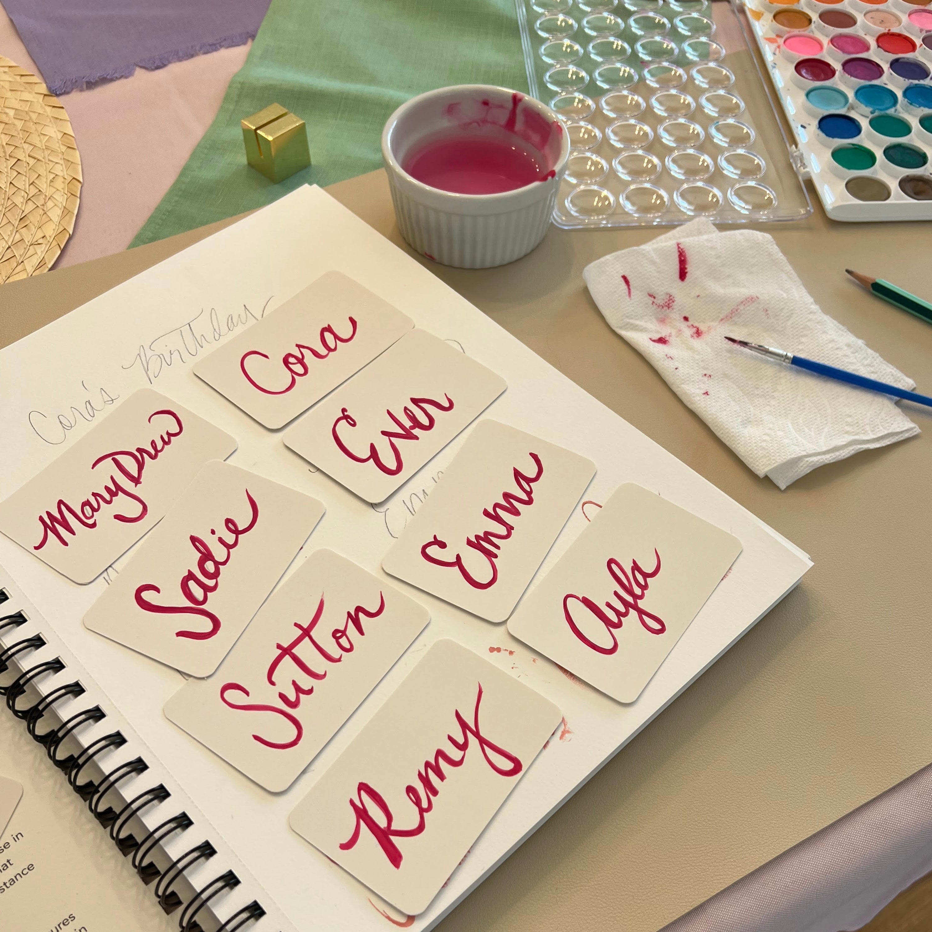 Hand Lettered Place Cards